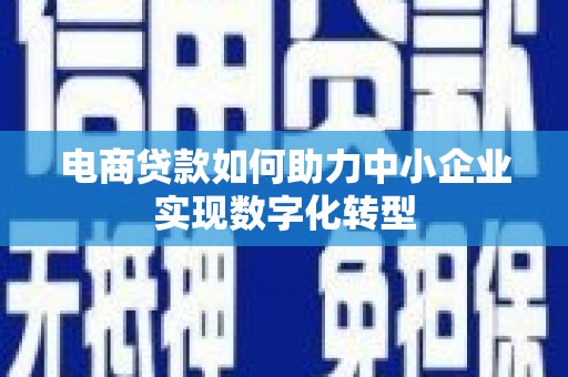 章丘电商贷款如何助力中小企业实现数字化转型