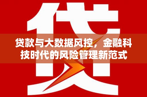 红原贷款与大数据风控，金融科技时代的风险管理新范式