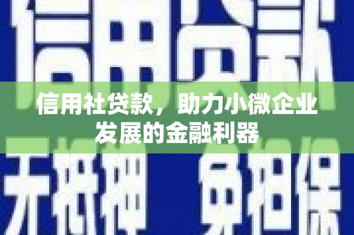 玉田信用社贷款，助力小微企业发展的金融利器