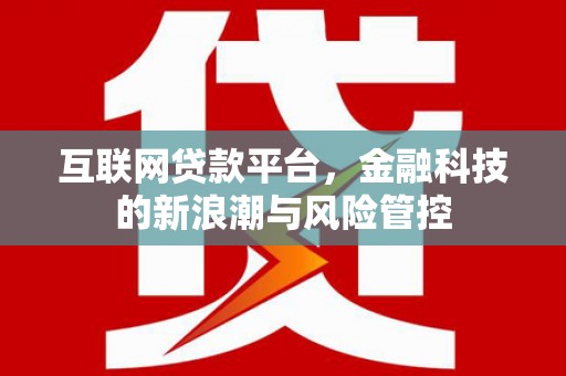 金塘互联网贷款平台，金融科技的新浪潮与风险管控