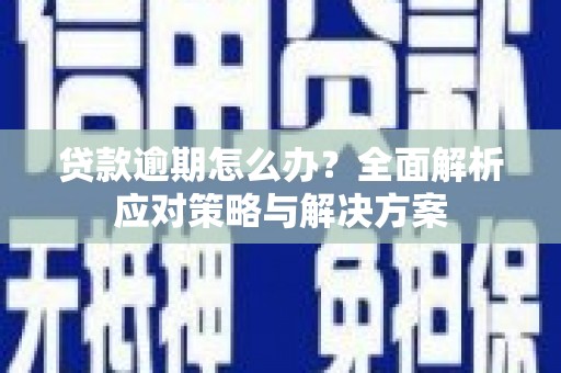 大堂贷款逾期怎么办？全面解析应对策略与解决方案