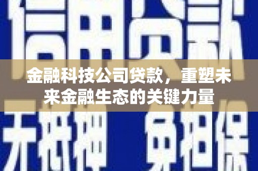 合山金融科技公司贷款，重塑未来金融生态的关键力量